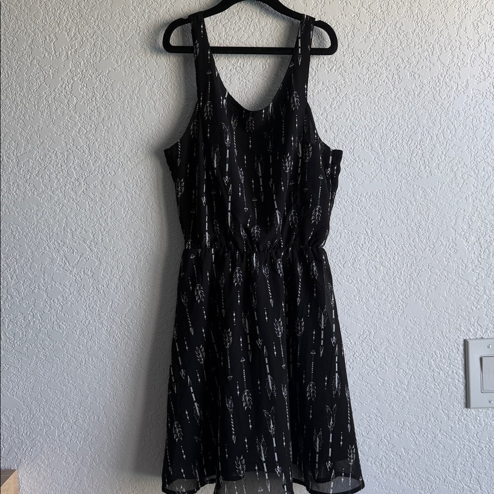 H&M Black Dress with White Pattern